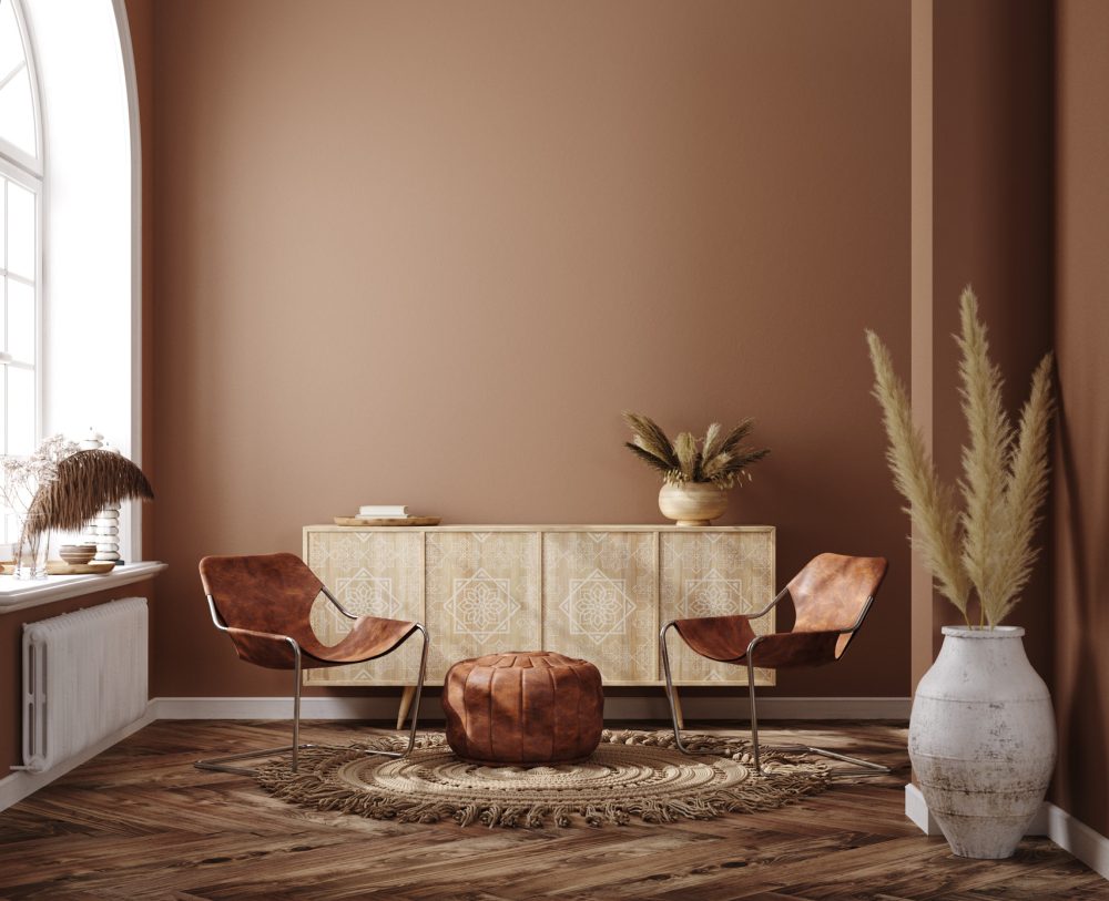 Two brown armchair